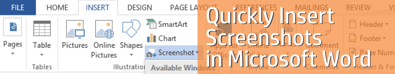 Quickly Insert a Screenshot in Microsoft Word